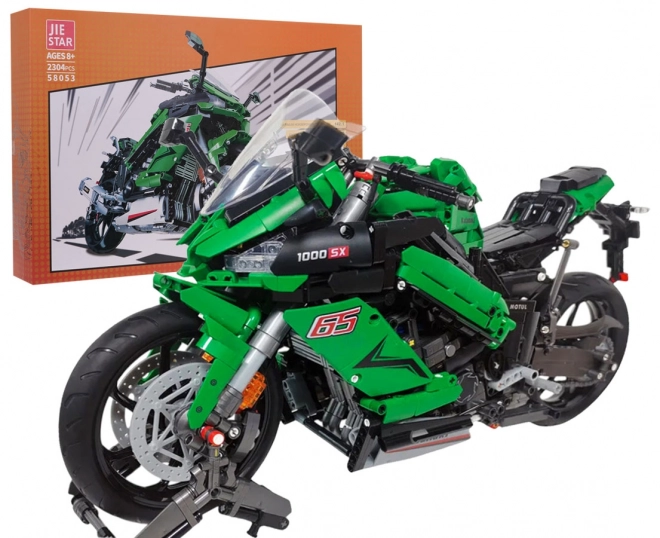 Stavebnice Sportovní Motocykl zelený 2304 dílků