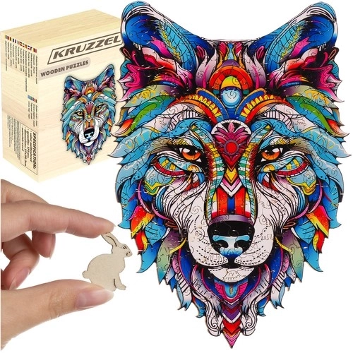 Dřevěné puzzle kruzzel Wilk