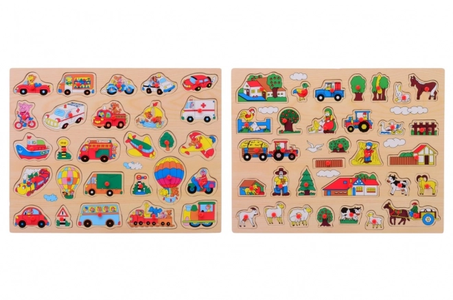Dřevěné puzzle s úchytem velké