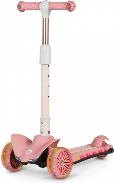 Dětská tříkolová koloběžka s LED LIONELO Timmy Pink Rose
