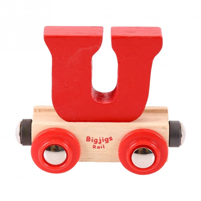 Bigjigs Rail Vagónek dřevěné vláčkodráhy - Písmeno U