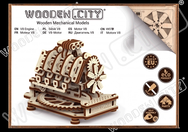 WOODEN CITY 3D puzzle Motor V8, 200 dílů