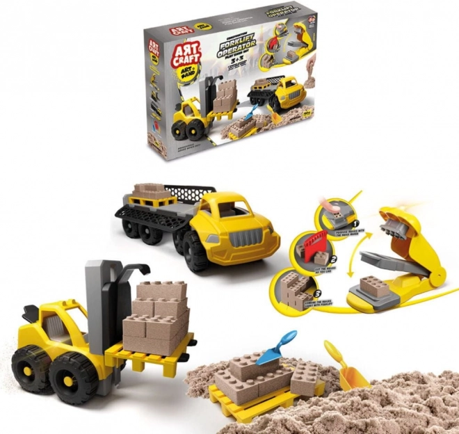 Zábavní set s kinetickým pískem ART CRAFT - Tvořte, stavte, rozebírejte