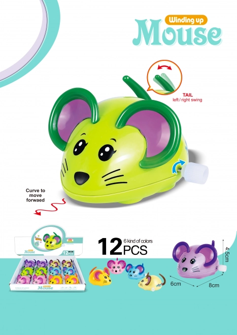 Plastová natahovací myš 8 cm