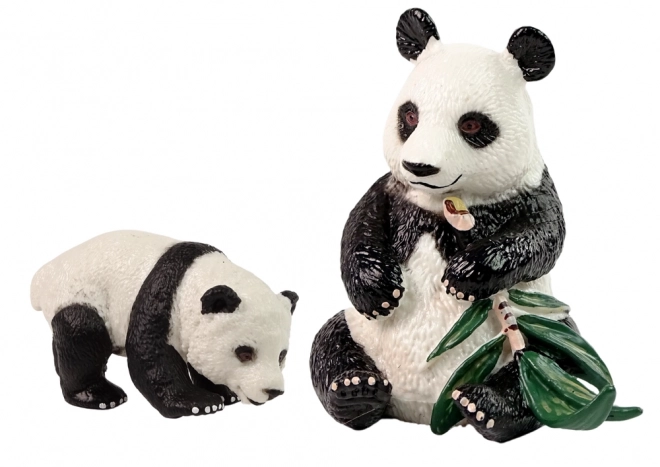 Sada figurek pandy velké s figurkami mláděte a pandy bambusové