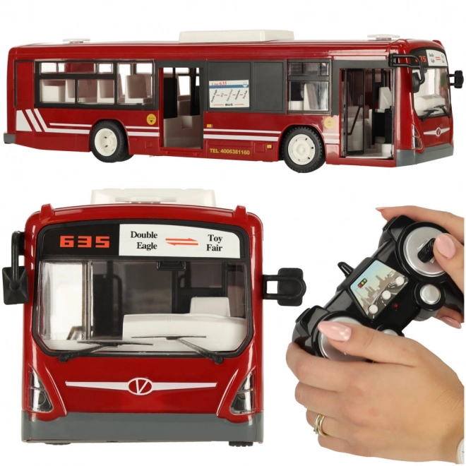 RC autobus na dálkové ovládání s dveřmi – Červený
