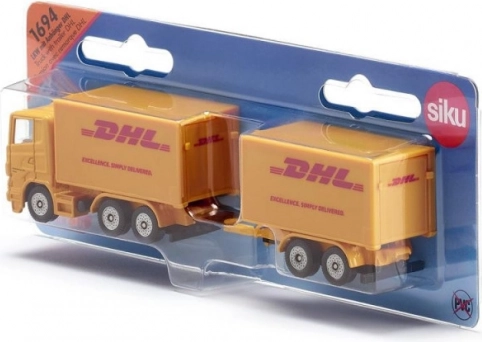 Kovový model nákladního auta s přívěsem DHL SIKU