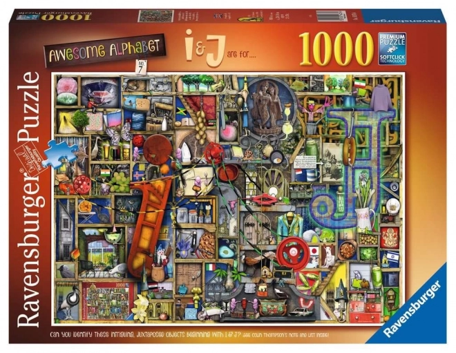 Puzzle Ravensburger Úžasná abeceda - písmeno I a J 1000 dílků