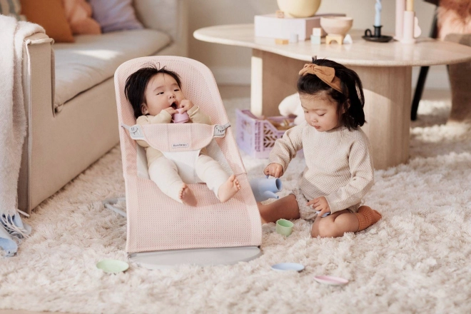 BABYBJORN - Lehátko BALANCE SOFT MESH - šedá/bílá – Růžová/bílá
