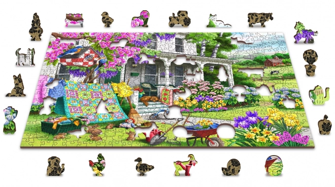 Dřevěné puzzle Venkovská zahrada od WOODEN CITY