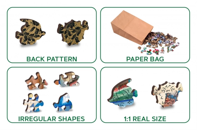 Dřevěné puzzle plachetnice 2v1