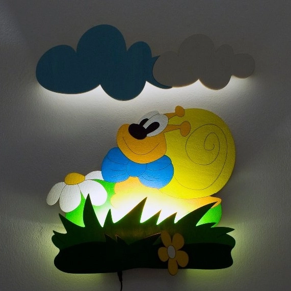 DoDo Dětská LED lampička Šnek (s dálkovým ovladačem)