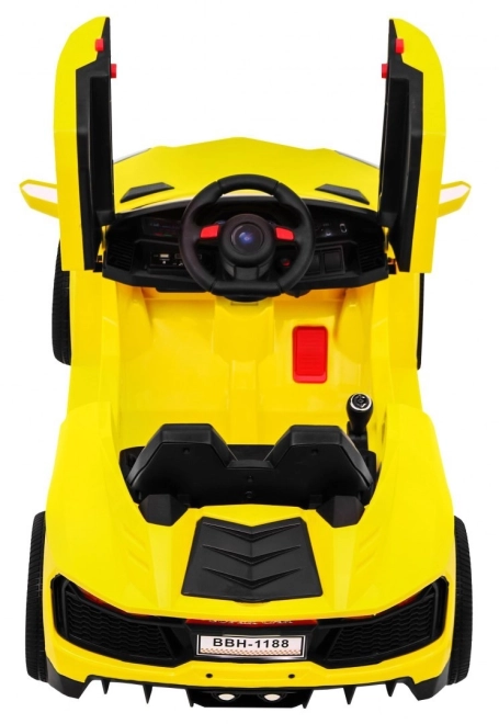 Budoucí bateriové auto + Dálkové ovládání + Pomalý start + EVA + MP3 USB + LED dioda – Žluté