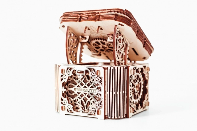 Dřevěný mechanický puzzle Tajemná schránka