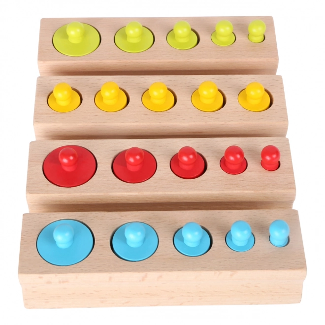 Dřevěné barevné válečkové puzzle Small Foot