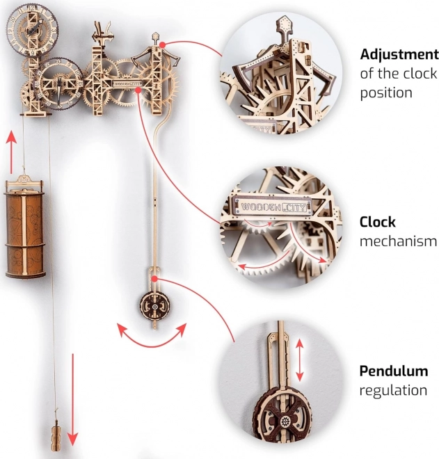 WOODEN CITY 3D puzzle Steampunk nástěnné hodiny 269 dílů