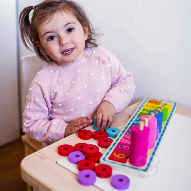 Woopie zelený Montessori učící puzzle počítání a barvy