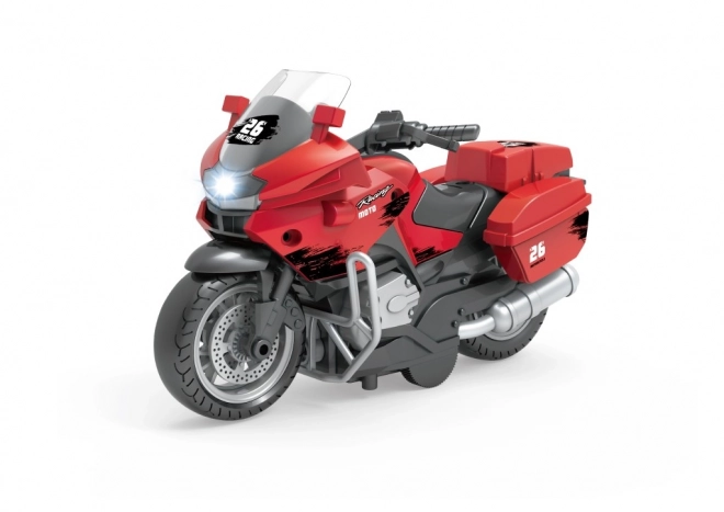 Červená motorka se světly a zvukem