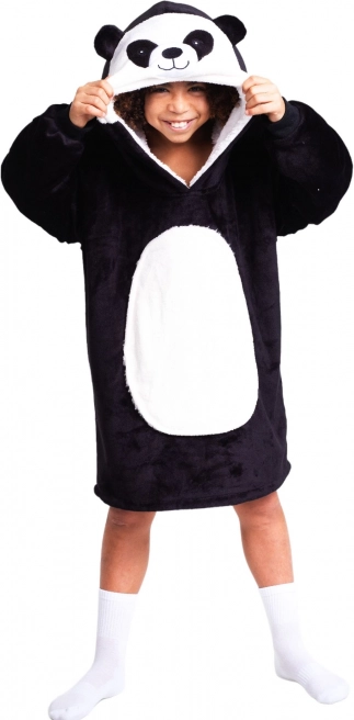 Cozy Noxxiez hřejivá televizní mikinová deka s kapucí Panda pro děti 7–12 let