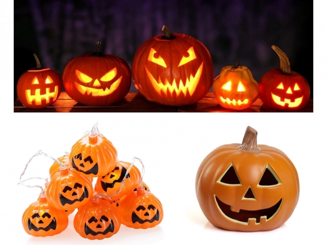 Závěsná světla ve tvaru dýně na Halloween
