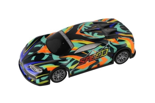 Auto RC závodní 27MHz plast 20cm na baterie se světlem 3 barvy v krabici 27x10x13cm