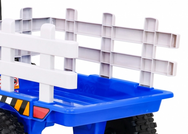 Dětský traktor s přívěsem modrý
