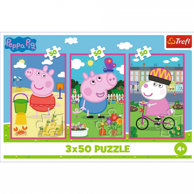 Puzzle 3x50 Peppa Pig - Síla přátelství