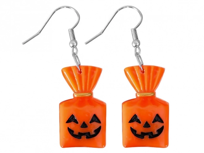 Halloweenské náušnice duch dýně