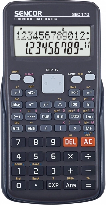 Vědecká kalkulačka SEC 170, 240 funkcí, dvouřádkový LCD 12i10+2