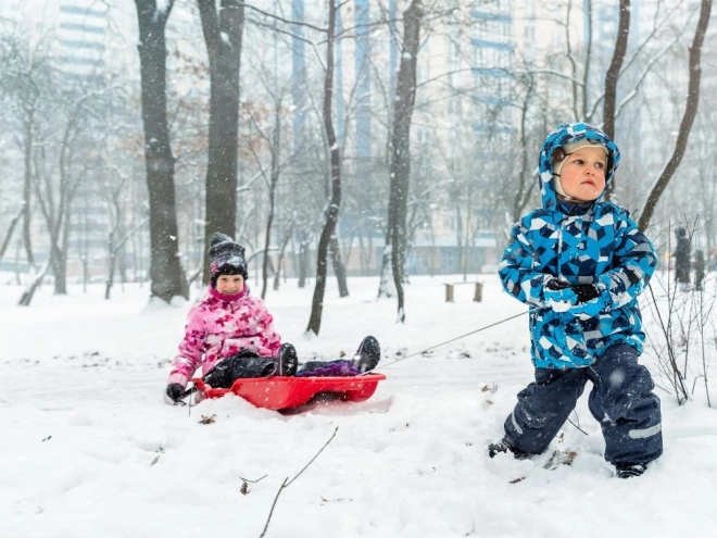 Plastové dětské sáňky s brzdami a tažnou šňůrou