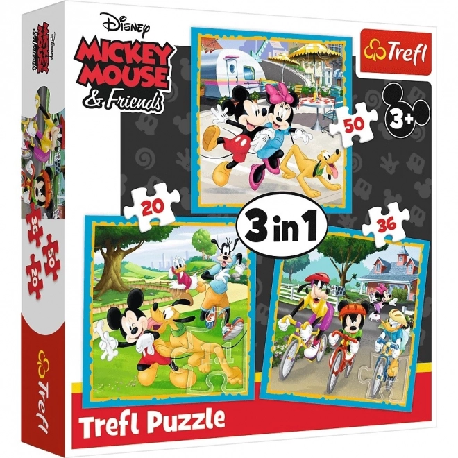 TREFL Puzzle Mickey Mouse a přátelé 3v1 (20,36,50 dílků)