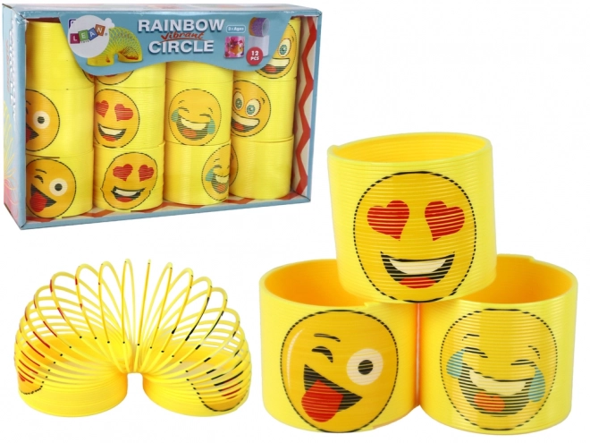 Kultovní žlutá pružina s emotikony relaxační 6 cm