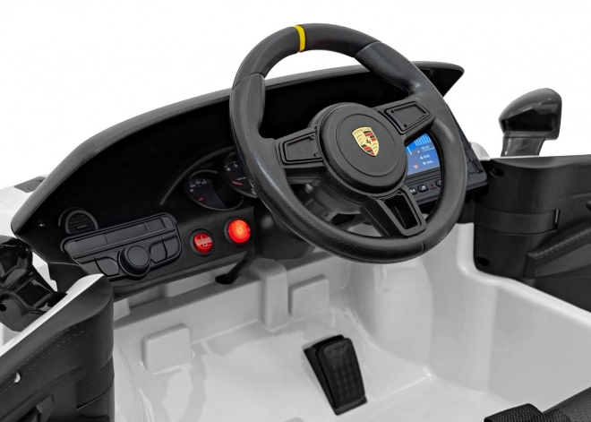 Elektrické autíčko Porsche 718 s MP4 audio panelem – Bílé