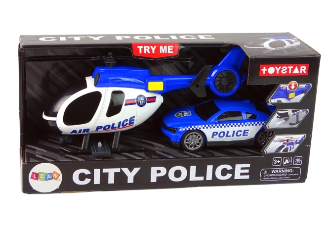 Policejní helikoptéra a auto se zvuky
