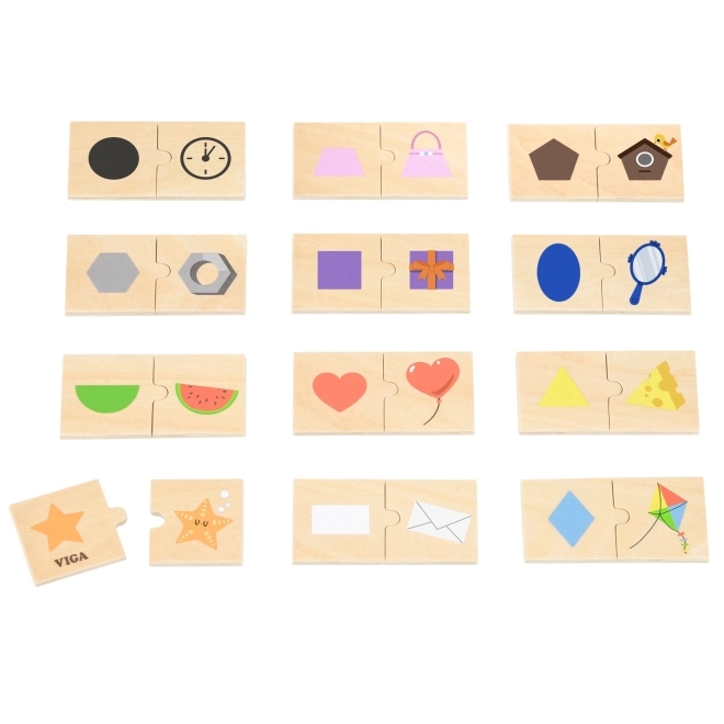 Viga puzzle sada stíny a předměty