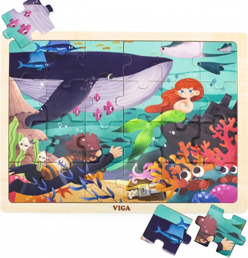 Dřevěné puzzle VIGA – Tajemství moře, 24 dílků