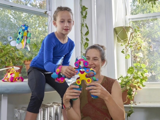 Magnetické bloky Clixo Crew pack, růžová a žlutá