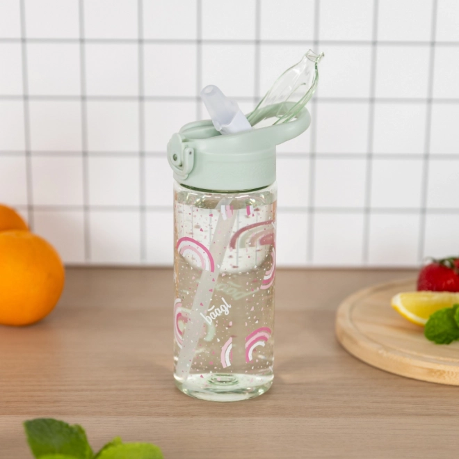 Tritanová láhev na pití s brčkem Duha 500 ml