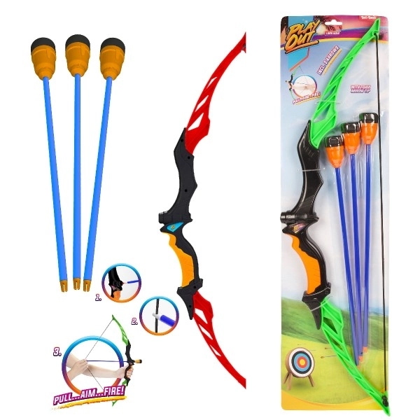 Plastový luk 66 cm se šípy