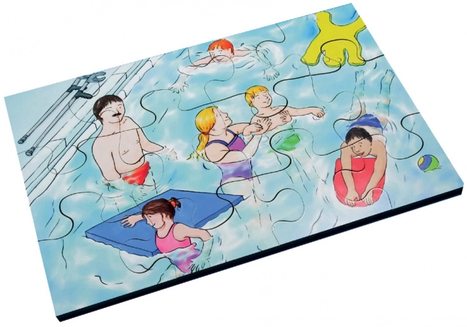 Dřevěné puzzle 72 dílů s inkluzivními motivy