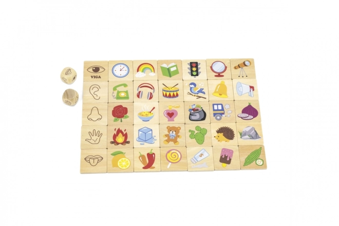 VIGA vzdělávací hra dřevěné puzzle na učení smyslů