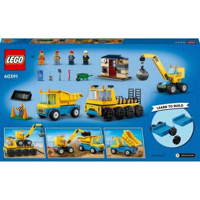 LEGO City 60391 Nákladní auta a jeřáb s demoliční koulí