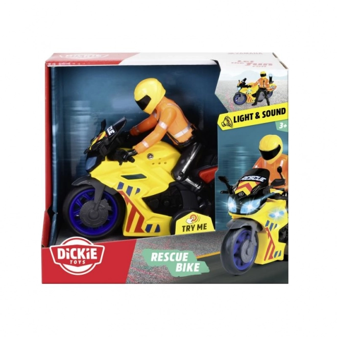 Záchranářský motocykl 17 cm s jezdcem
