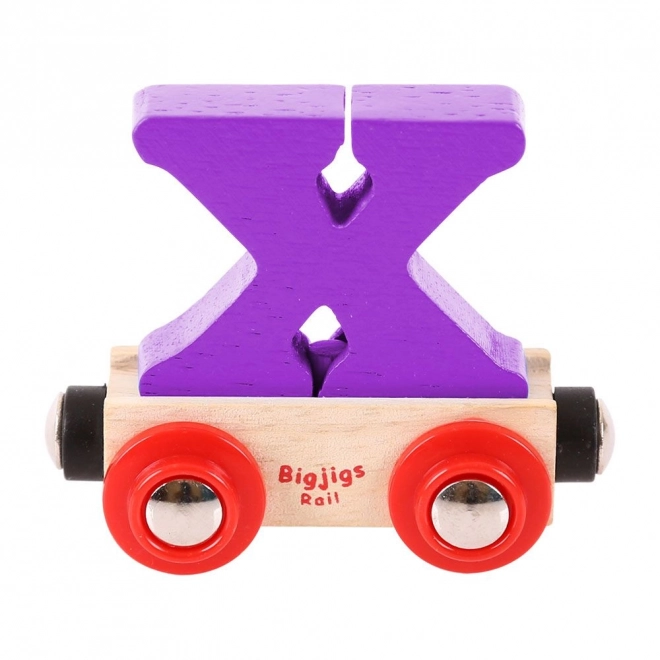 Dřevěný vagónek s písmenem X - Bigjigs Rail