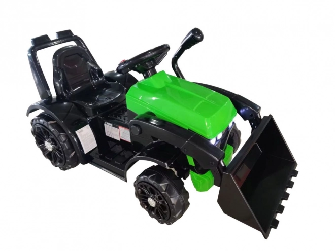 ZP1001B Bateriový traktor s lžící a klaksonem zelený