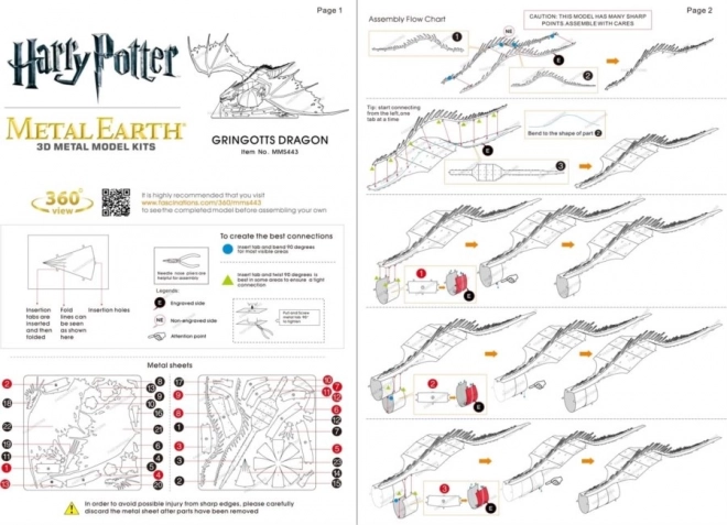 METAL EARTH 3D puzzle Harry Potter: Drak od Gringottů