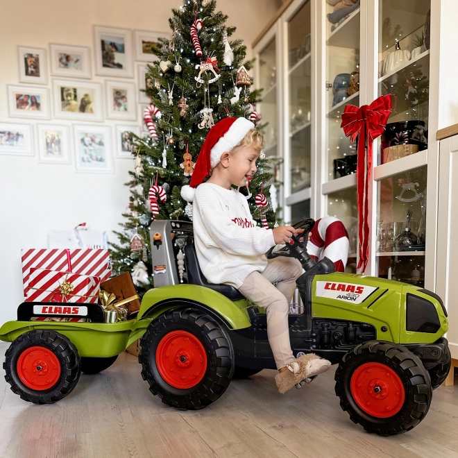 FALK Traktor šlapací Claas Arion 430 s vlečkou