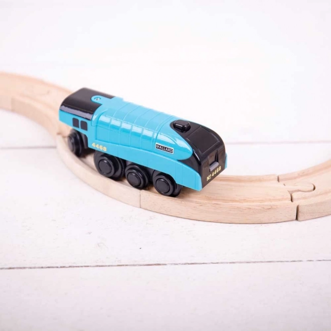 Elektrická lokomotiva Mallard modrá