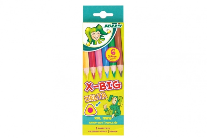 Trojúhelníkové velké pastelky X-Big Delta 6 barev