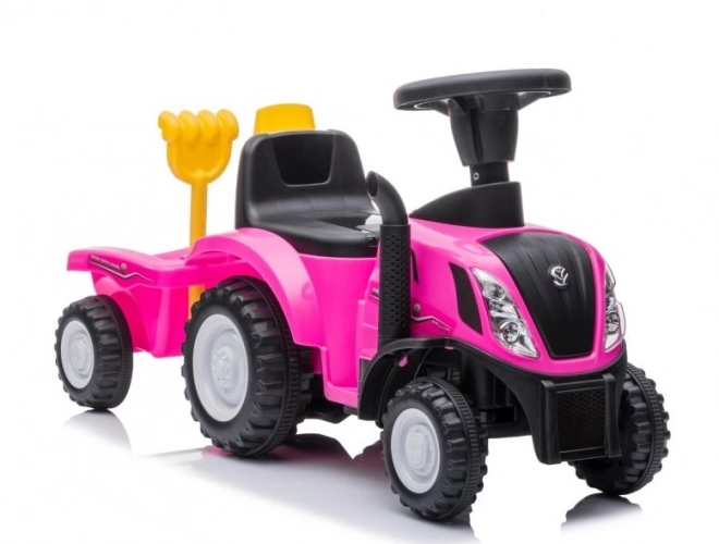 Jeździk traktor růžový